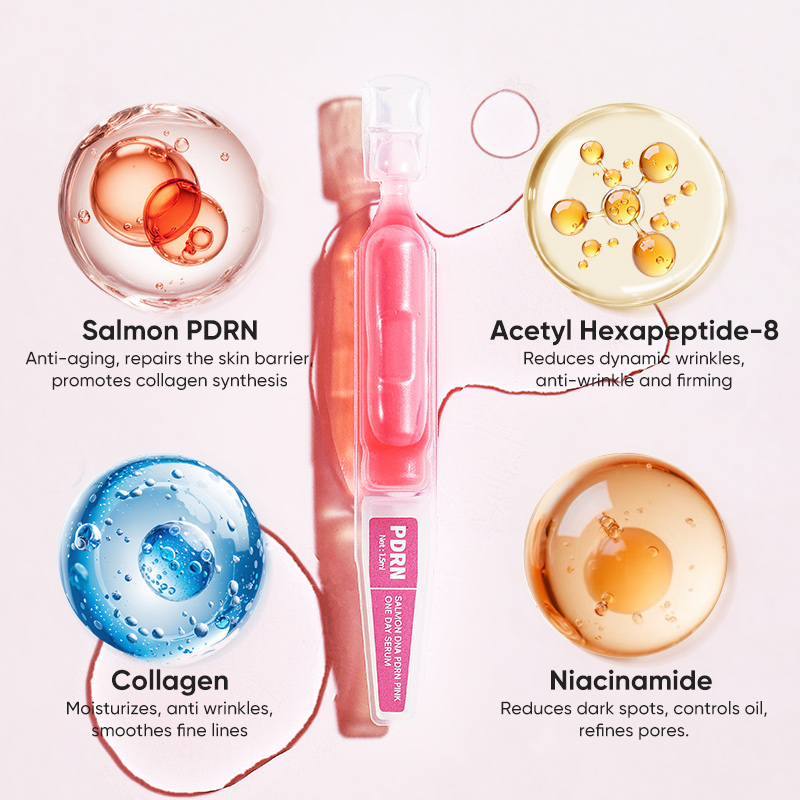 Private Label Anti-aging Whitening Brightening Moisturizing Niacinamide Collagen Skin Care PDRN Salmon DNA Face Ampoule Serum