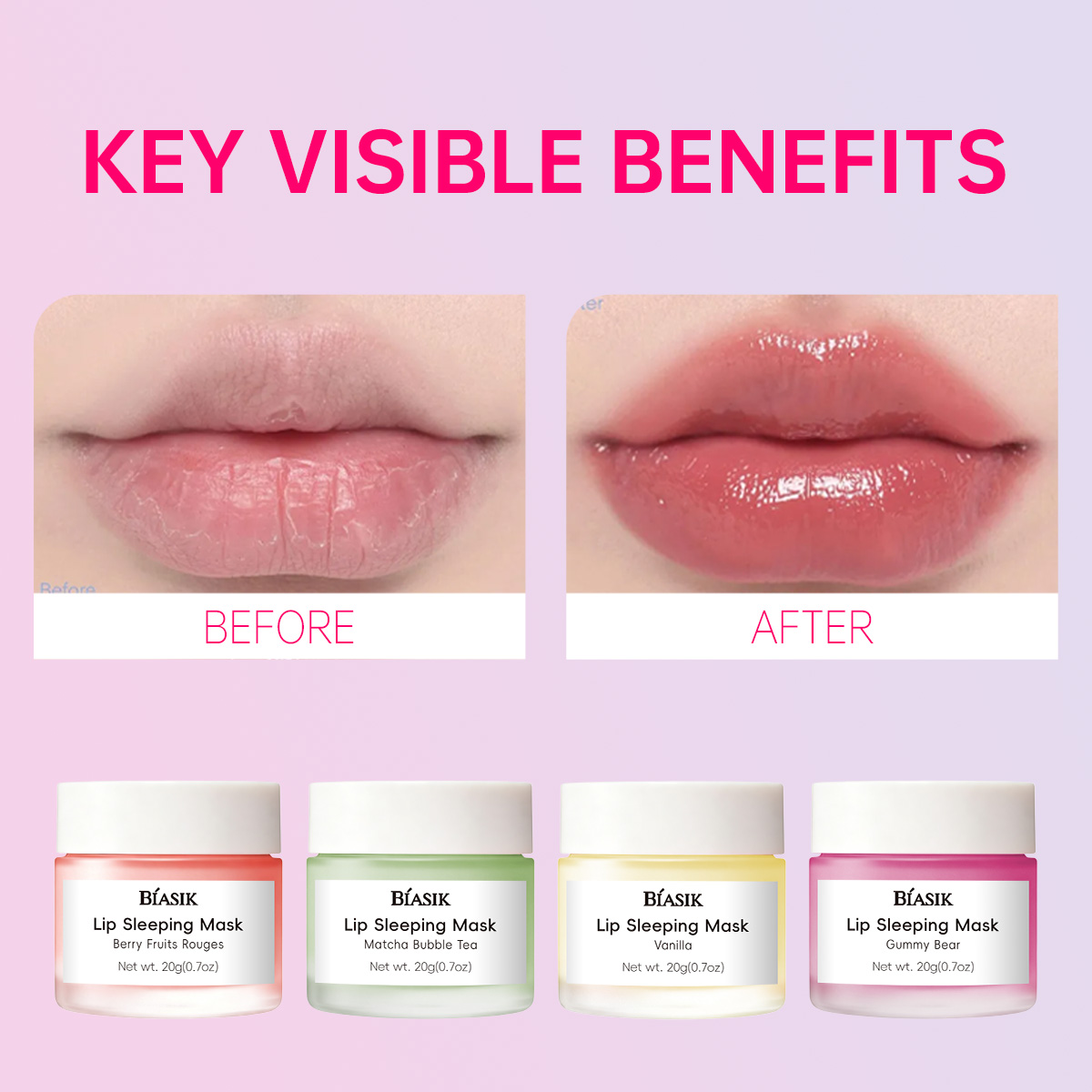 Berry Fruits Rouges Lip Sleeping Mask with Vitamin C Murumuru Shea Butter Antioxidants for Flaky Dry Lips Nourish Hydrate Mask