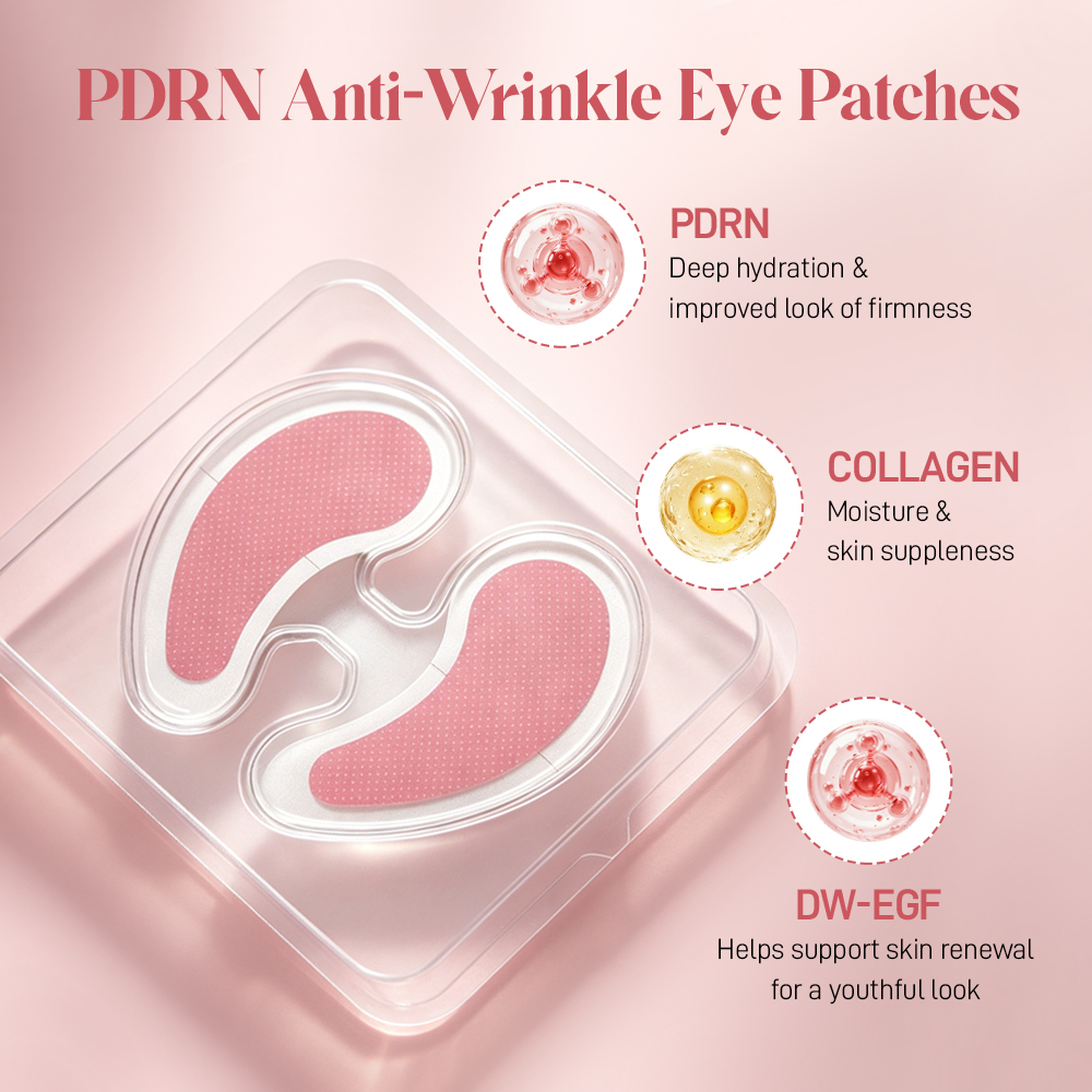 Korean Skin Care Salmon Pdrn Collagen Microneedle Eye Mask Firming Anti Aging Hydrating Reduce Fine Lines Under Eye Patches