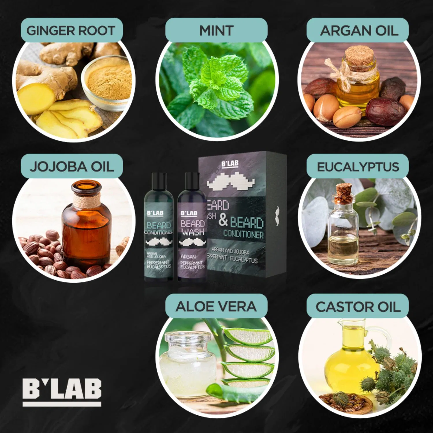 Private Label Men Set Beard Oil Beard Balm Grooming Kit Salon