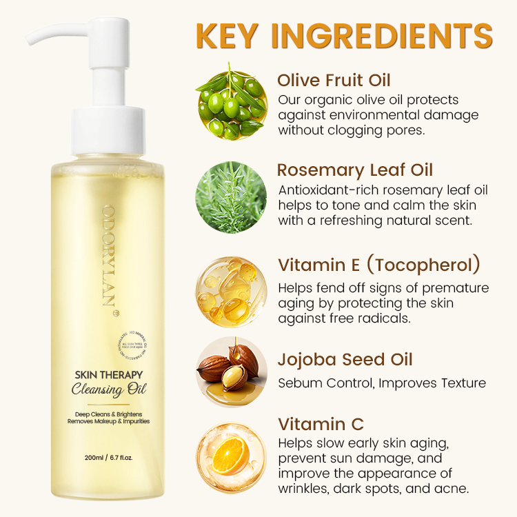 Private Label Pure Cleansing Oil Makeup Remover Oil Facial Cleansing Oil Reduce Blackhead Nourishing and Refresh for All Skin