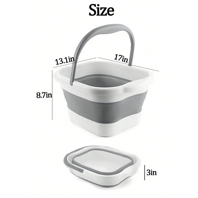 13L Foldable Foot Bath Tub With Handle Massage Nodes Portable Collapsible Foot Soaking Basin For Home Travel Car Use