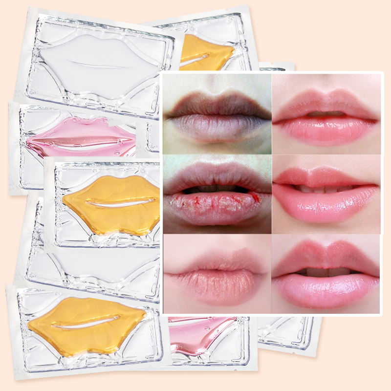 Private Label Korean Lip Lightening Skin Care Beauty Crystal Lipmask Plumping Pink Collagen Sleeping Lip Sheet Mask Patches