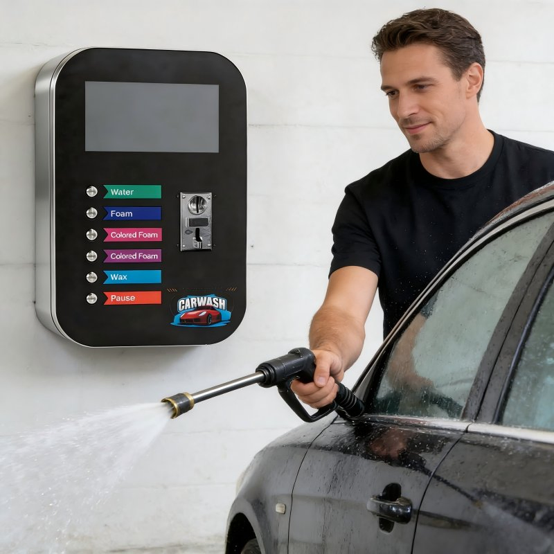Sino Star Manufacturer's Self-Service Car Washer Galvanized Steel Body Polymer Touch Screen Multi-Language Control Panel Car Wash