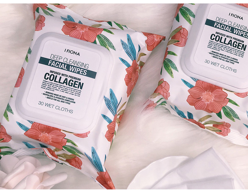 30 Counts Biodegradable Deep Cleaning Facial Makeup Remover Wipes