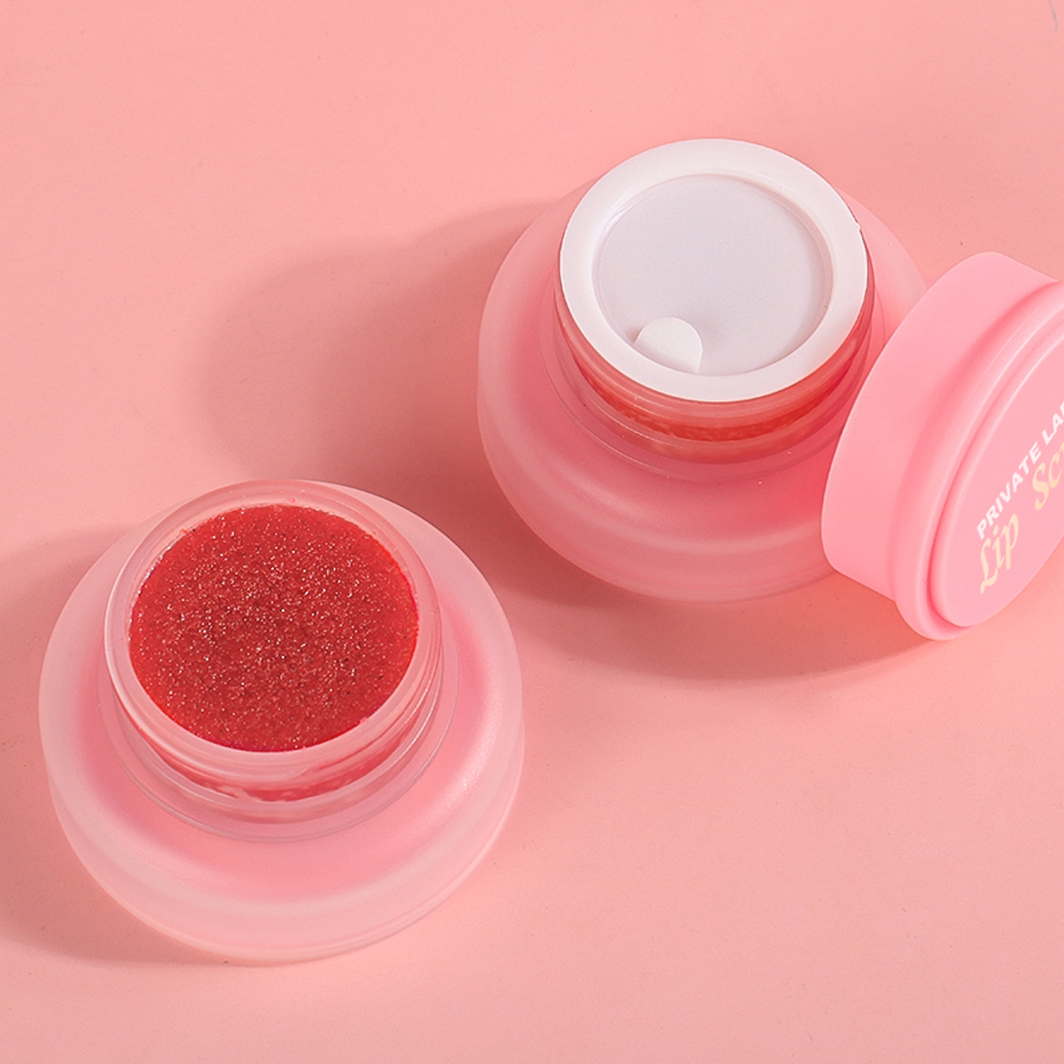 Natural Vegan Moisturizing Strawberry Lip Scrub Pink Package Hot Selling Lip Scrub