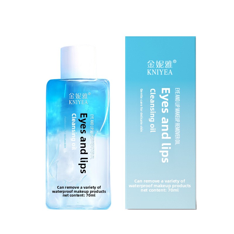 Eye and Lip Makeup Remover Liquid - No Residue, Refreshing Cleansing Oil Deeply Cleansing Eye and Lip Water-Oil Separated