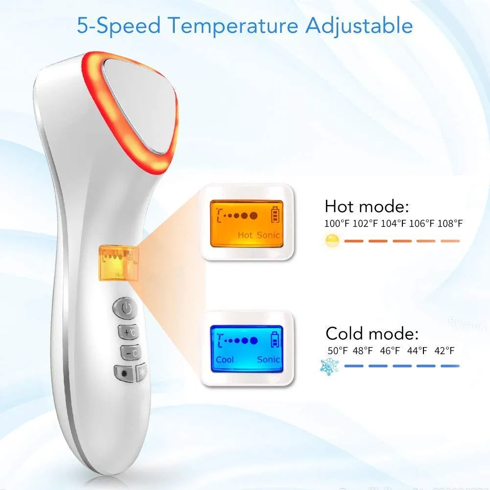 Home Use Beauty Device Multifunction Skin Care V Facial Lifting Vibrating Massager Red Photon Acne Treatment