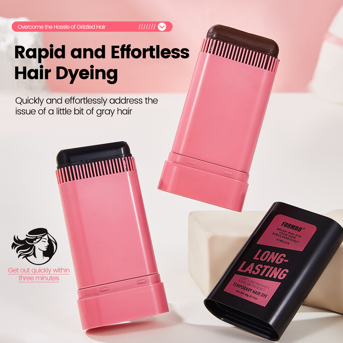 FORMBO Styling Hair Products Temporary Hair Color Dye Easy to Use Black and Brown Wholesale Hair Dyes Stick for Beauty