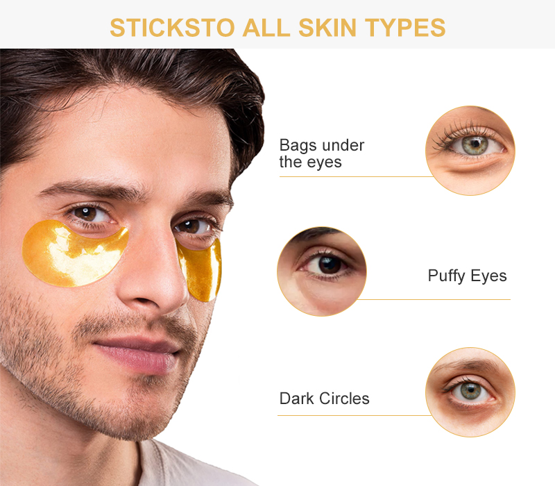 Private Label Eye Gel Pads Hydrogel Crystal 24K Gold Collagen Korean Eye Mask Under Eye Patch