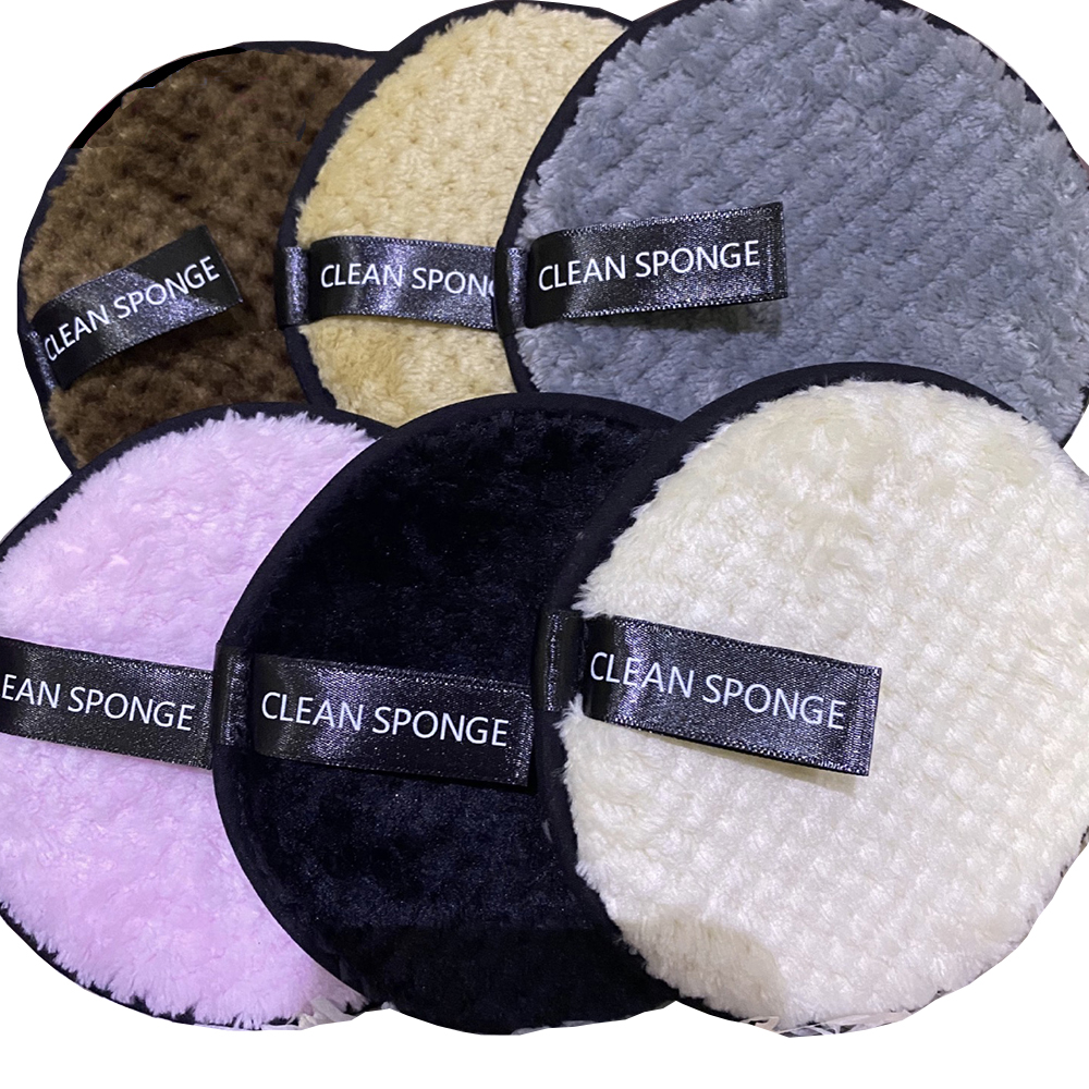Microfiber Reusable Makeup Remover Pads Facial Cleansing Puffs Private logo Short Hair Make up Remove Pad