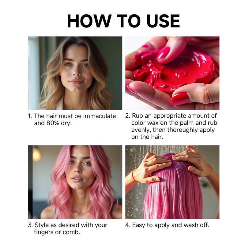 Professional Salon Quality Temporary 24h Long Lasting Texture Hair Dye Styling Coloring Wax Clay for Men