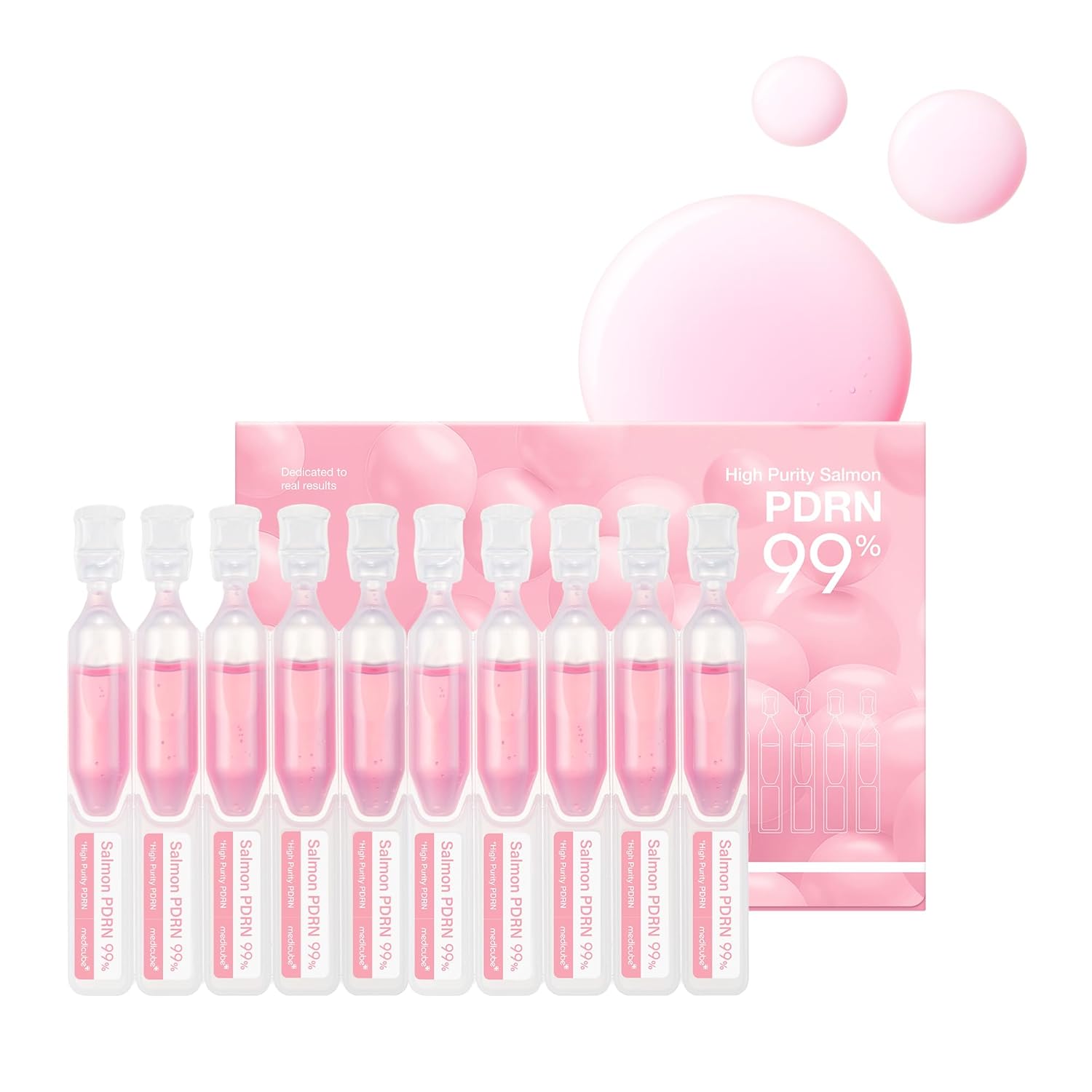 Meidcube Salmon DNA PD RN Pink One Day Serum 99% Intensive Ampoule with Collagen Hyaluronic Acid Anti-Wrinkle Face Skin Care