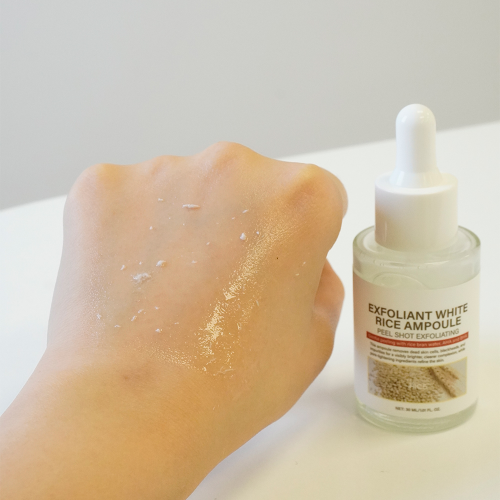 OEM Rice Glow Ampoule Serum Triple Action Brightening & Moisturizing Gentle Exfoliating for All Skin Types