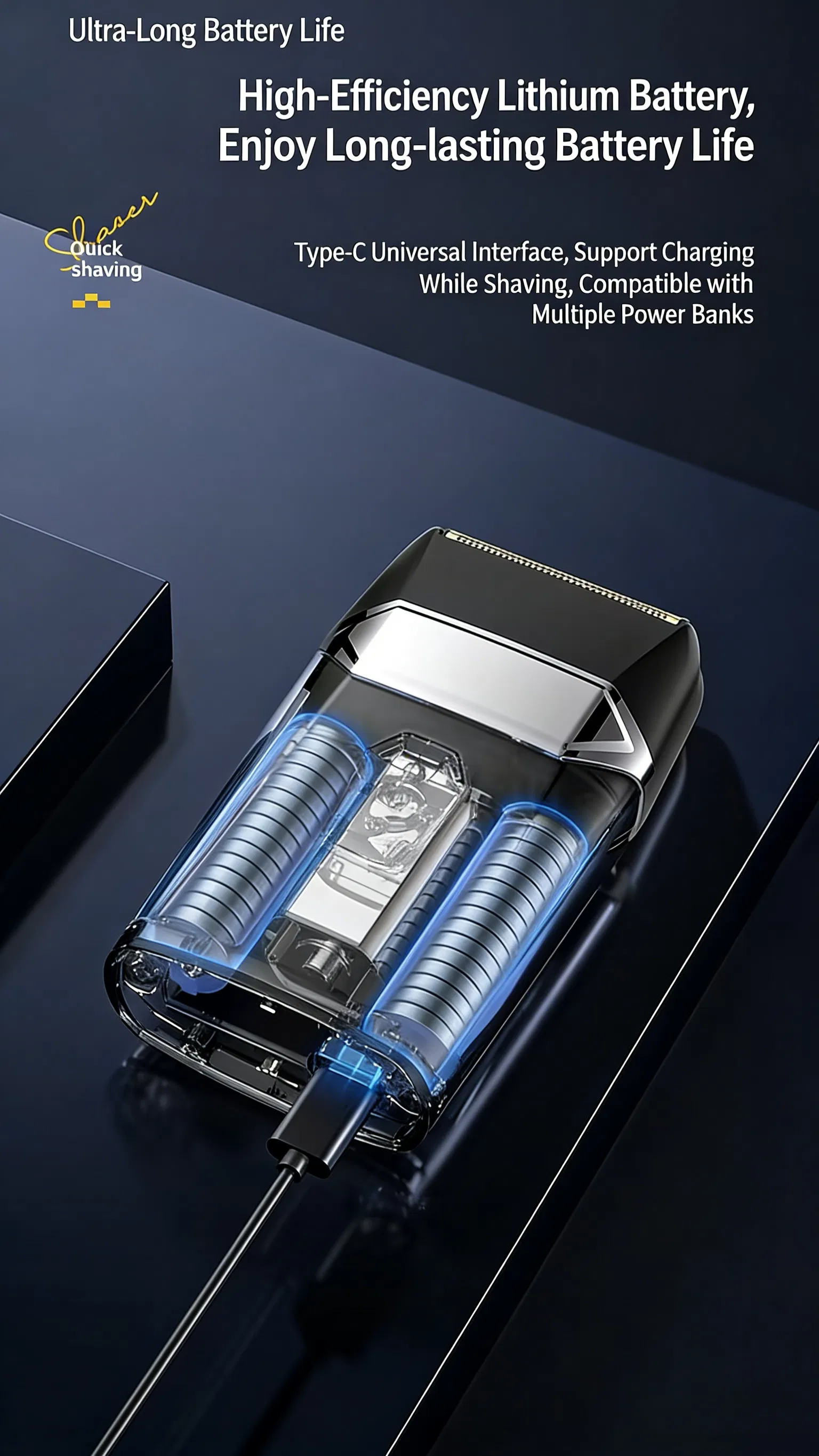 Grooming Tools Reciprocating Cordless Shaver for Men