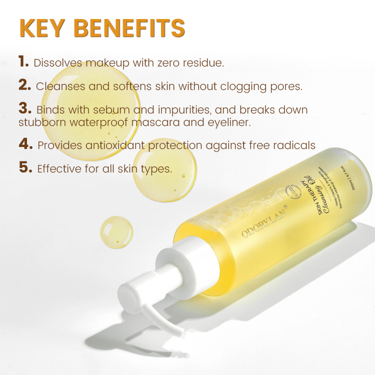 Private Label Pure Cleansing Oil Makeup Remover Oil Facial Cleansing Oil Reduce Blackhead Nourishing and Refresh for All Skin