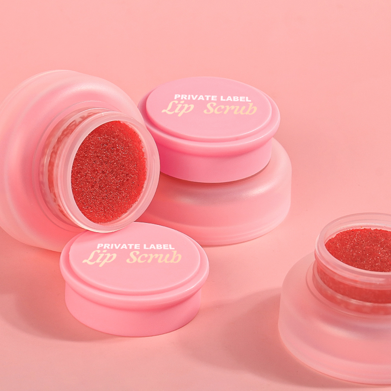 Natural Vegan Moisturizing Strawberry Lip Scrub Pink Package Hot Selling Lip Scrub