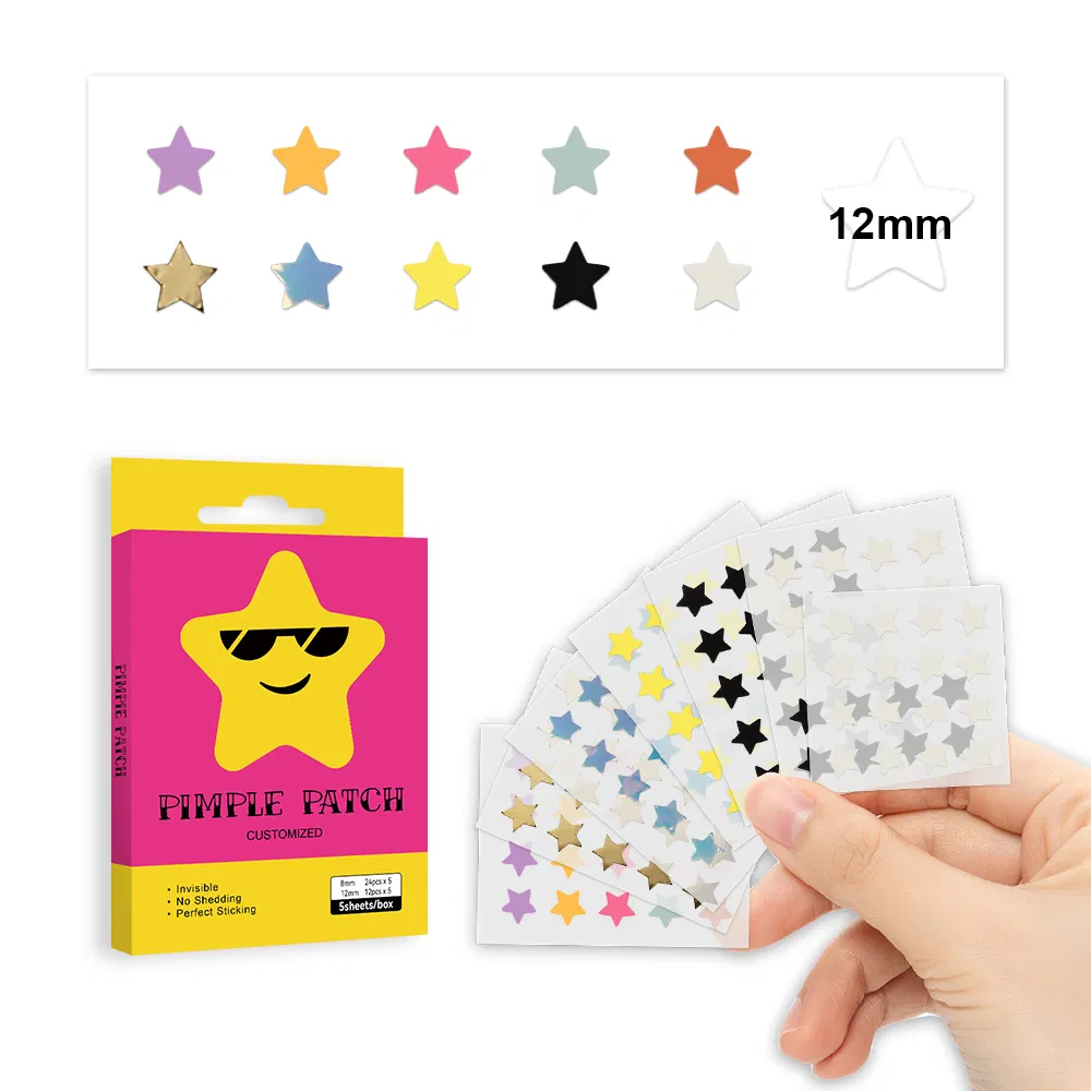 Private Label Hydrocolloid Acne Patches - Invisible Star Spot Treatment