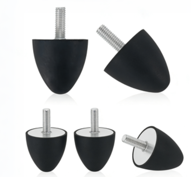 VP Conical Shockproof Screw Water Drop Shaped Pointed Absorption Foot Cushion DPF Anti-collision Foot Block Black Silver