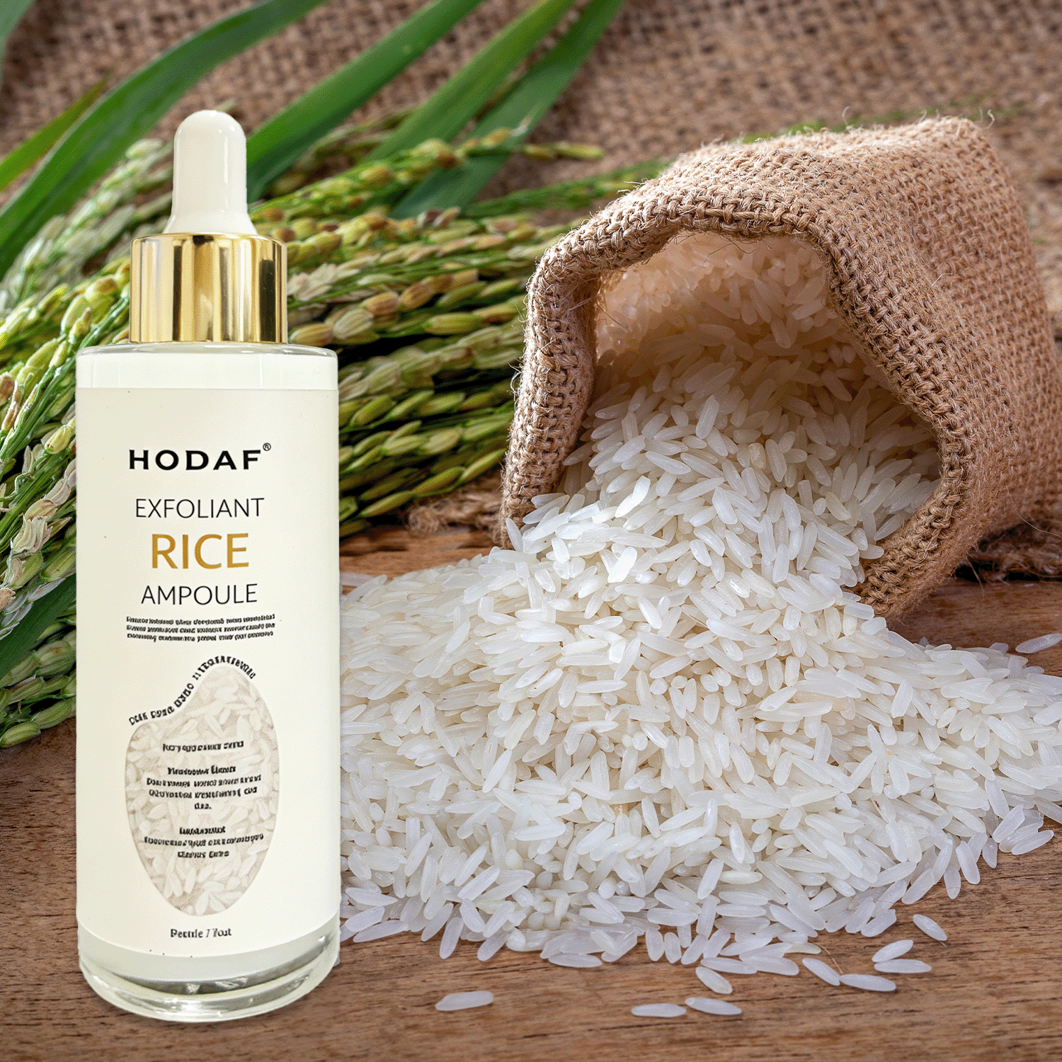 OEM ODM Face Peel Serum Exfoliant Rice Ampoule Brightening Exfoliating Moisturizing &amp; Anti-Aging Black and White Rice Ampoule