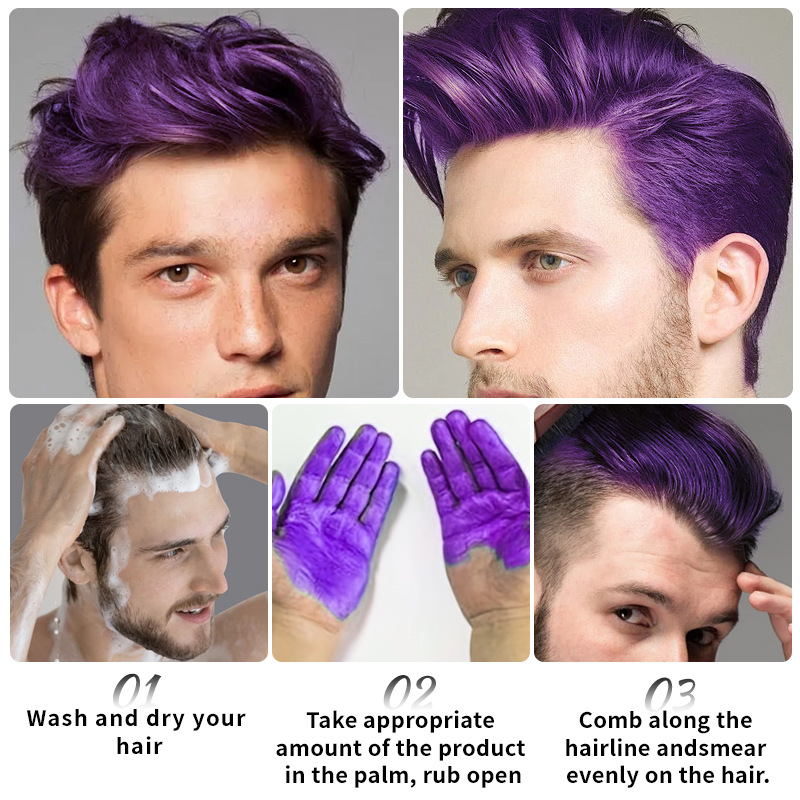 100g Organic Herbal Hair Wax Dye Nature Styling Temporary Cream Hair Dye with Strong Hold Smoothing Feature