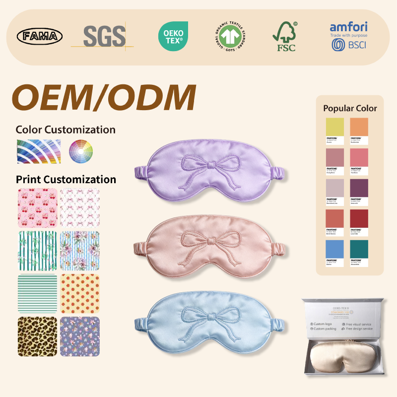 LINYE Premium Factory Custom Luxury Sleeping Eyemask 16 19 22 Momme 100% Puer Mulberry Silk Eye Mask For Sleep