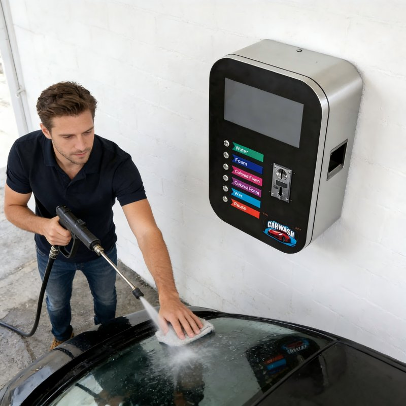 Sino Star Manufacturer's Self-Service Car Washer Galvanized Steel Body Polymer Touch Screen Multi-Language Control Panel Car Wash