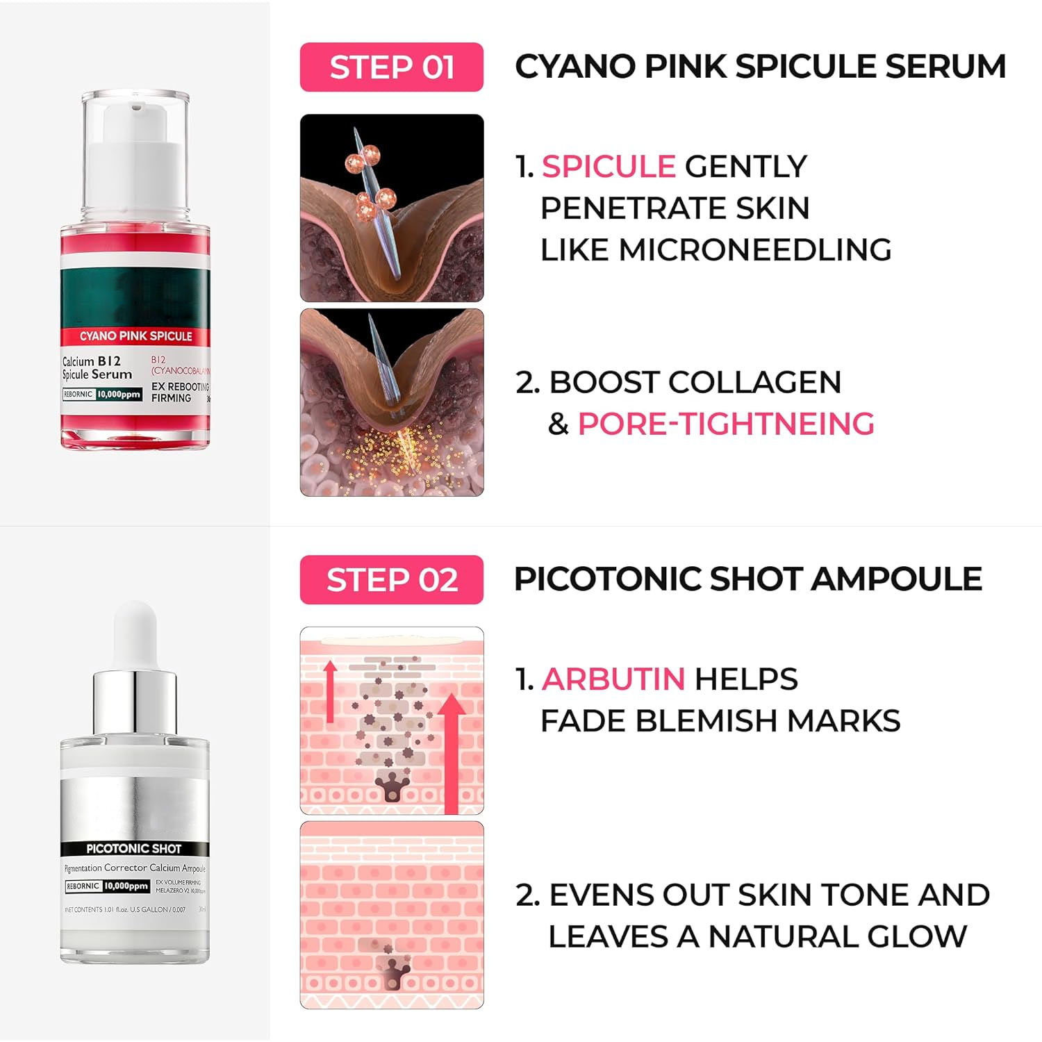 Pigmentation Corrector Calcium Ampoule Brightening Niacinamide Hyaluronic Acid Face Serum Drops