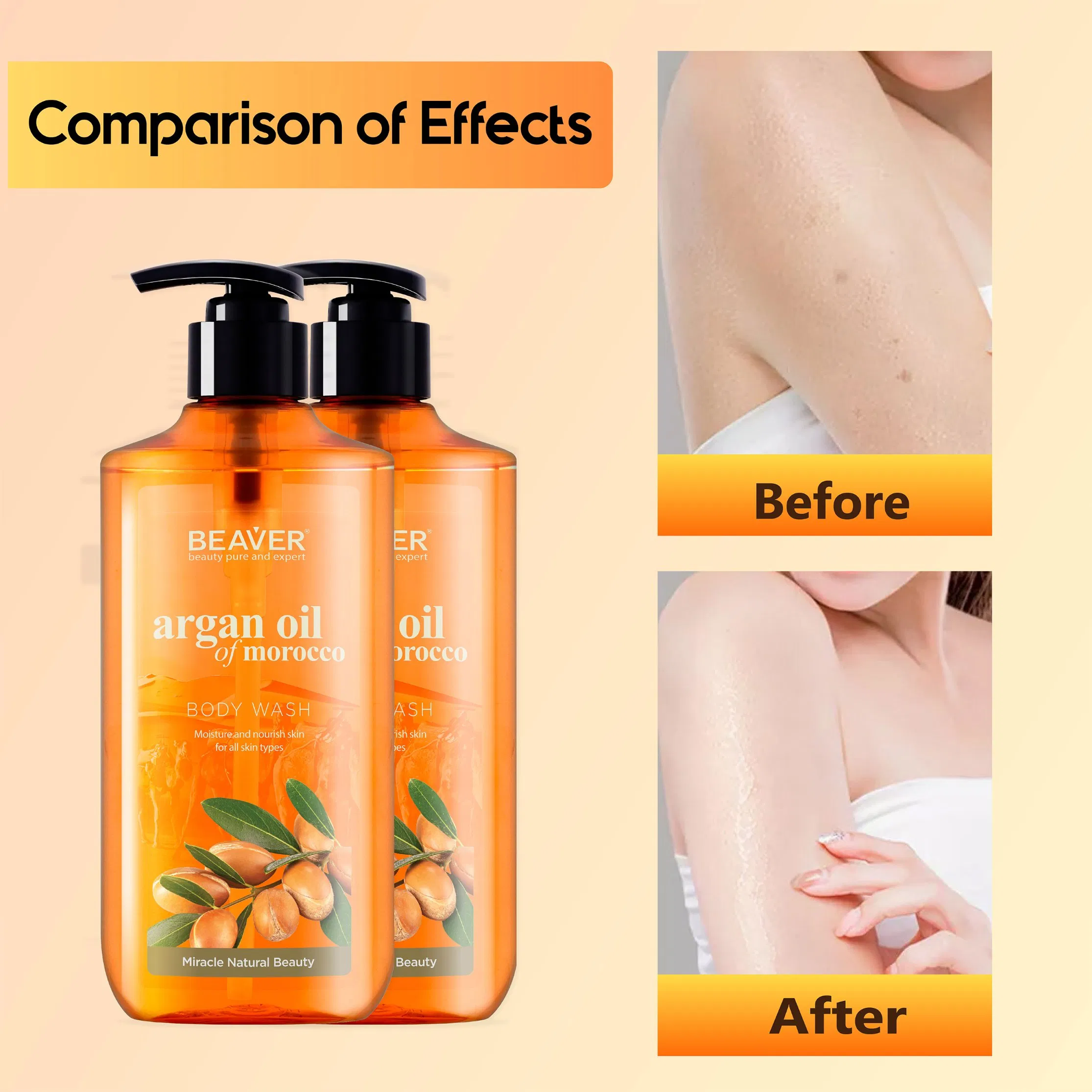 Beaver Argan Oil Body Care Product Shower Gel Bath and Body Wash