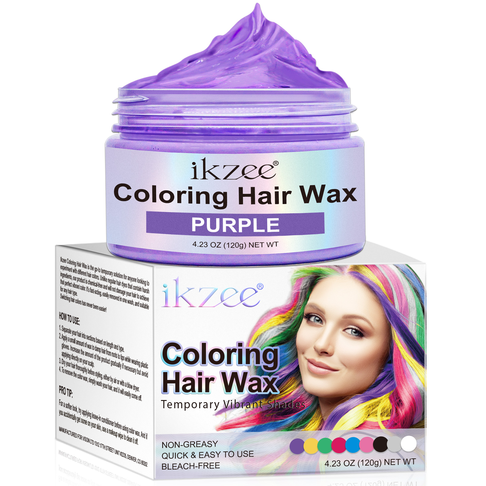 Wholesale 9 Colors Natural Ingredients Washable Coloring Hair Wax Dye Styling Temporary Clay Hair Color Wax for Men and Women