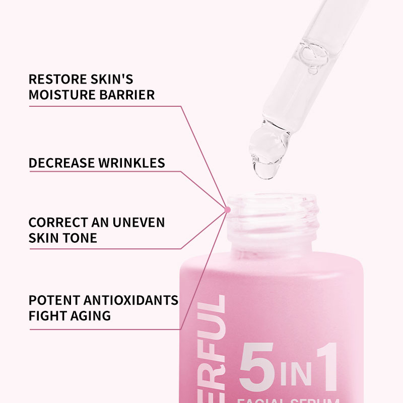 Wholesale Powerful 5 in 1 Facial Serum Vitamin C Niacinamide Collagen Ampoule Anti Wrinkle Whitening Hydration Face Serum