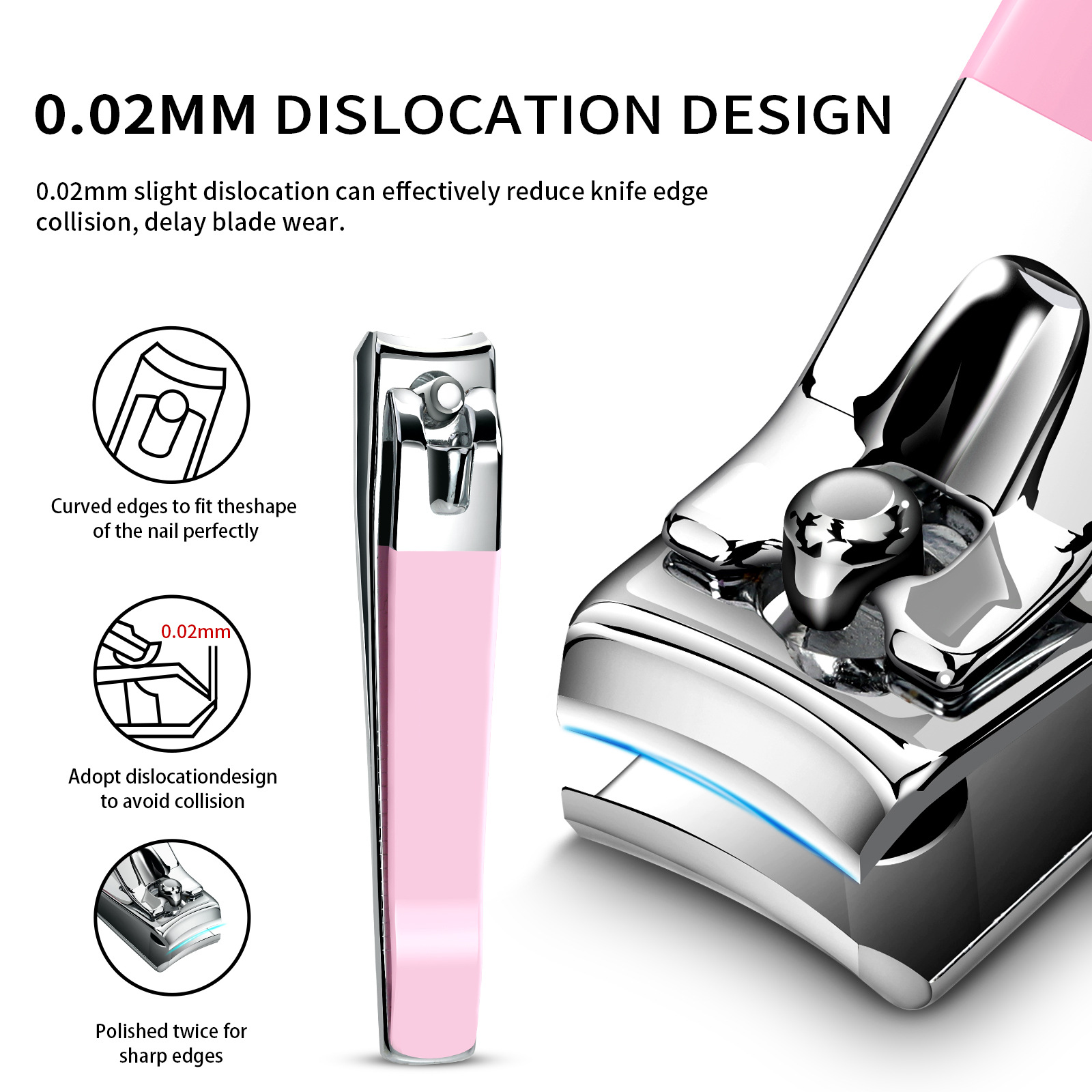 Three-Piece Luxury Finger &amp; Toe Nail Care Set Stainless Steel Dead Skin Scissors Push Pliers Sharp Blade 3.5cm Jaw Opening Mei