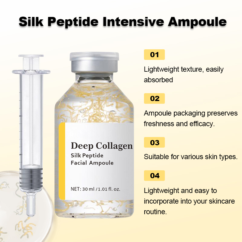 Professional Hyaluronic Acid Anti-Aging Silk Peptide Ampoule Multi-effect Face Lifting Serum Deep Collagen Peptide Serum