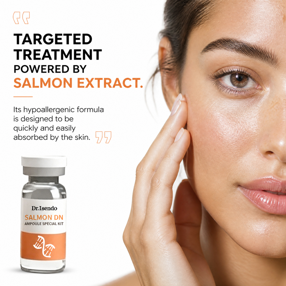 OEM/ODM Private Label Salmon DN Ampoule Salmon Stem Cell Anti-Wrinkle Liquid Serum for Intensive Moisturizing Skin Care Set