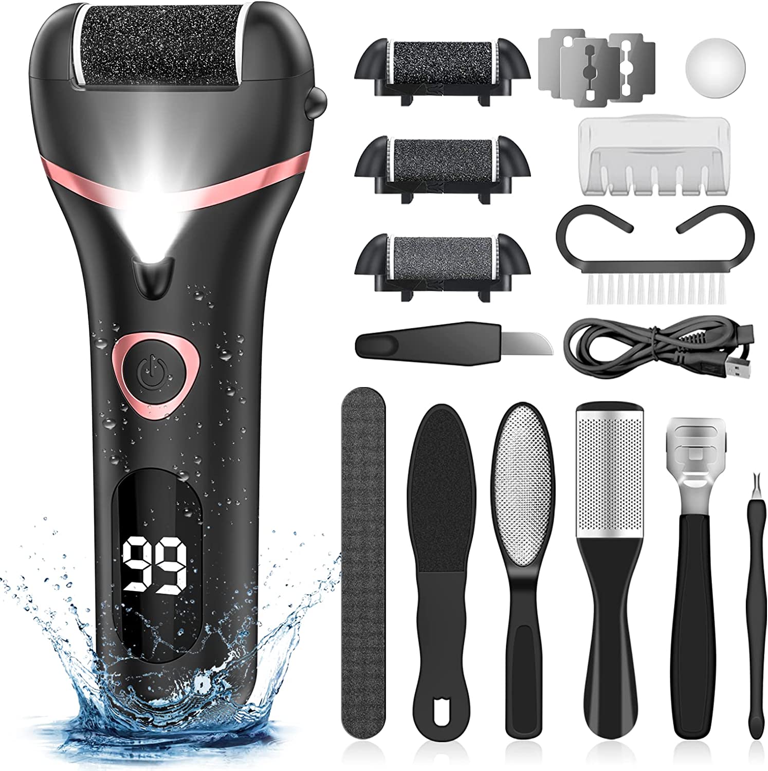 Rechargeable LED Display Electric Callus Remover for Foot Care