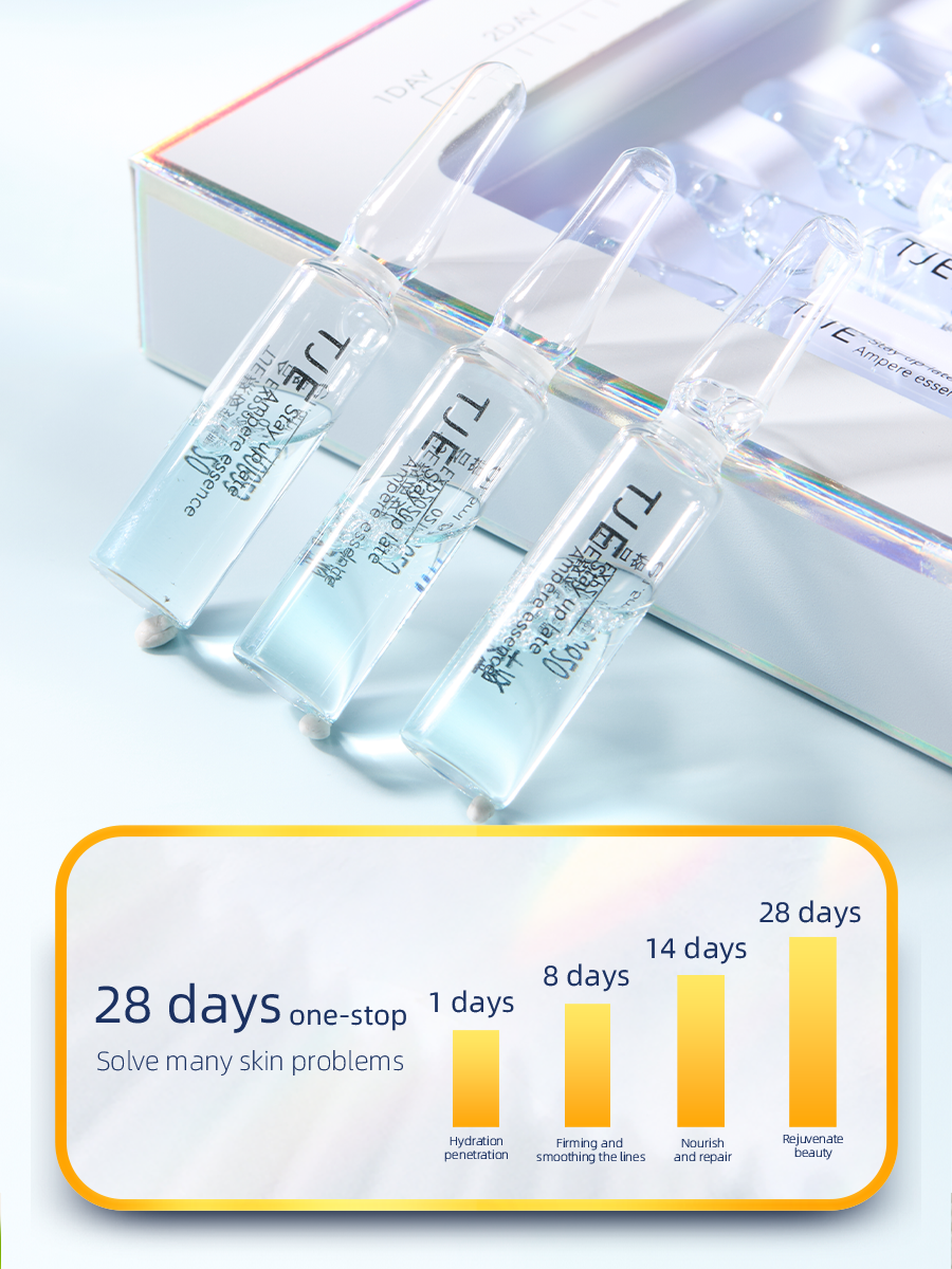 Independent Ampoule Packaging Natural Liquid Face Serum Hyaluronic Acid Deeply Hydrating Face for Pore Shrinking Home