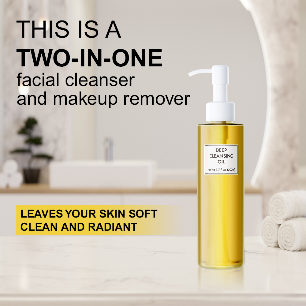 Deep Cleansing Oil Facial Cleansing Oil Makeup Remover Cleanses Without Clogging Pores Residue-Free Fragrance