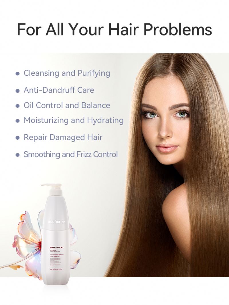 OLORCHEE Anti-Dandruff Refreshing Nourishing 2-in-1 Shampoo Deep Cleanser Moisturizing Silk Hair Set For All Hair Types Floral