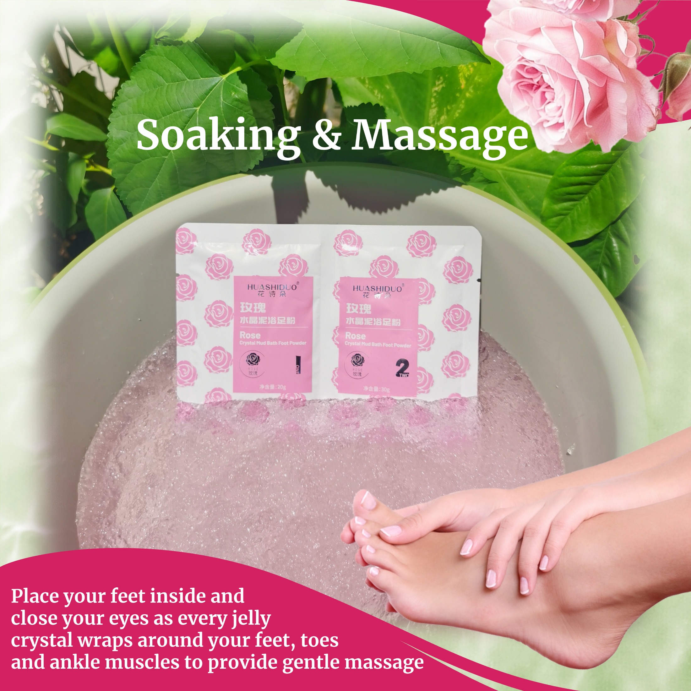 Jelly Spa Kit Salt Salon Service Foot SPA Crystal Mud Soak Nail Cuticle Callus Cleaning Foot SPA Gel Pedicure at Home Salt