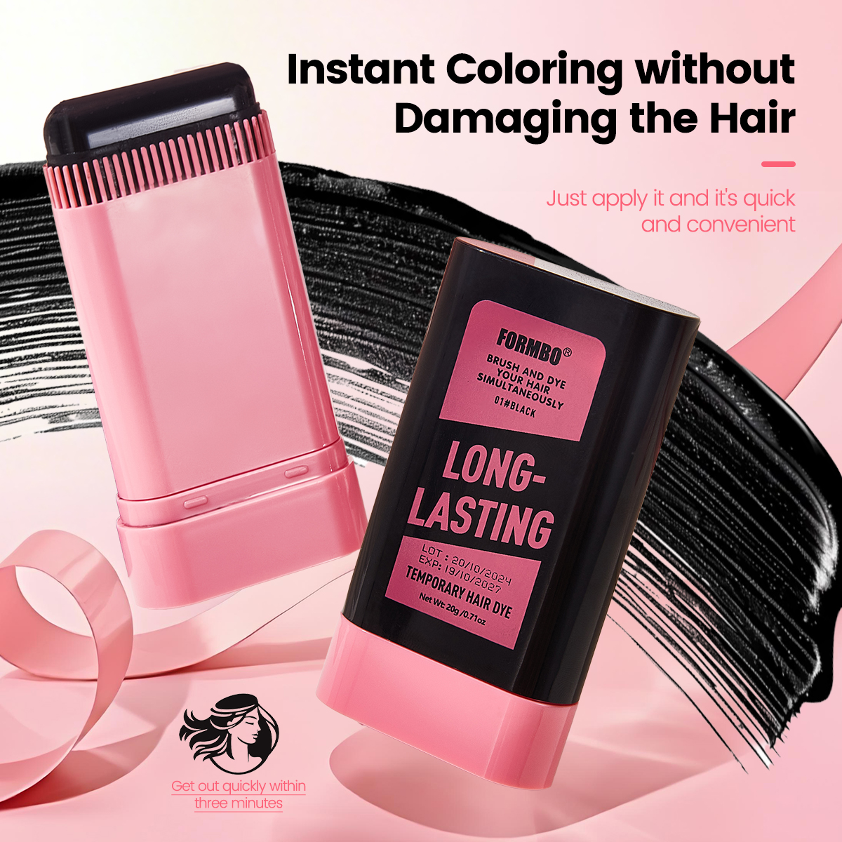 FORMBO Styling Hair Products Temporary Hair Color Dye Easy to Use Black and Brown Wholesale Hair Dyes Stick for Beauty