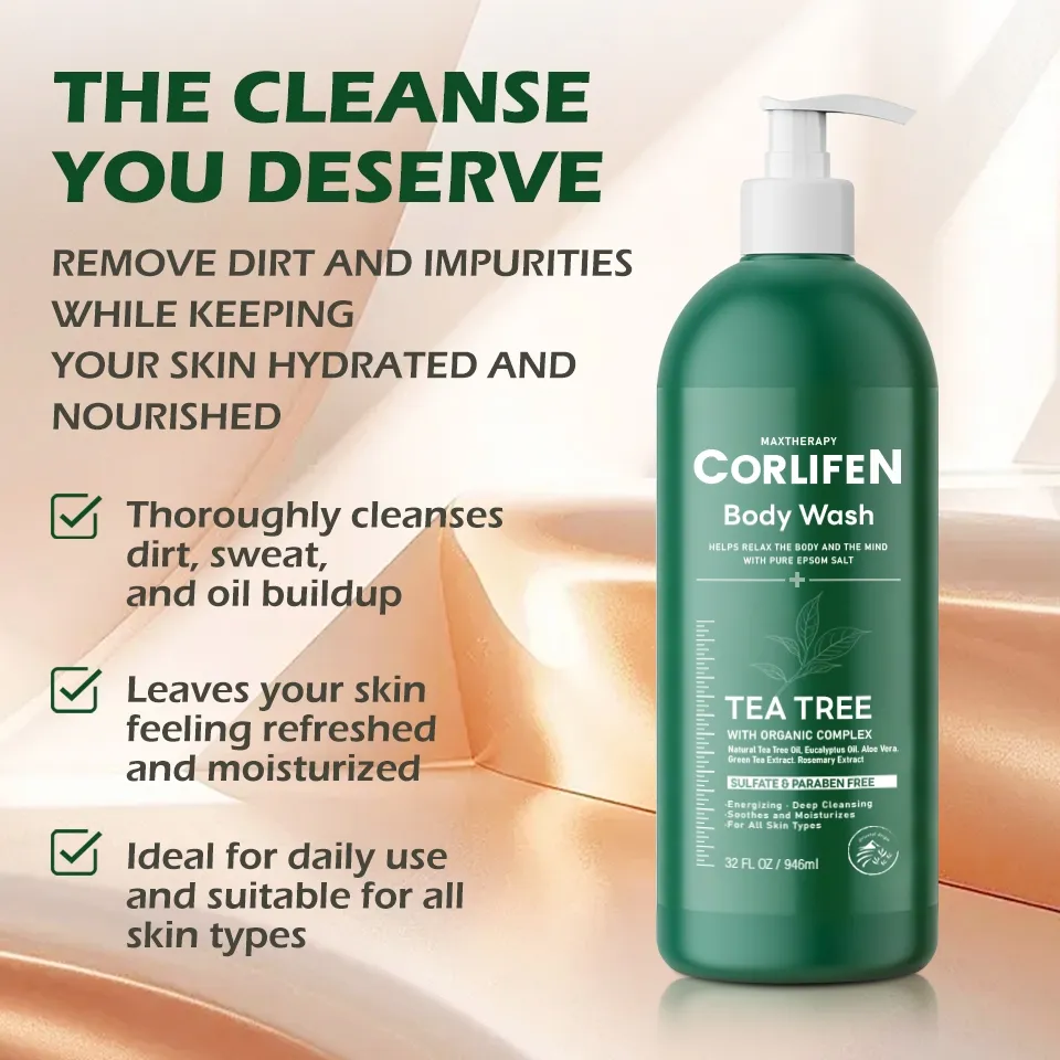 Private Label Hotel Body Wash High Quality Antibacterial Tree Soothing Lightening Shower Gel Cosmetics
