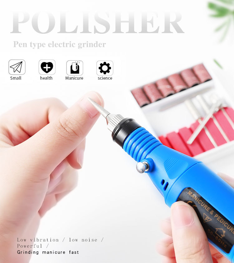 High-Speed Handheld Beauty Care Nail Drill Machine 6 Bit Electric Equipment with US/EU Plugs