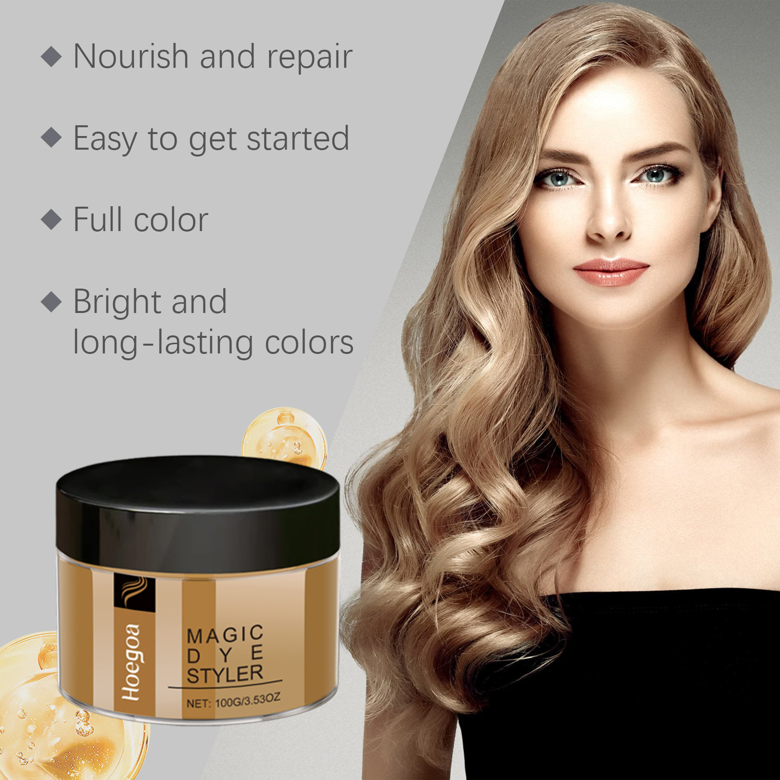 Customized Logo 6 Colors Beeswax Hair Styling Wax Cruelty-Free Nourishing Brightening Low Damaged Strong Holding Easy Coloring