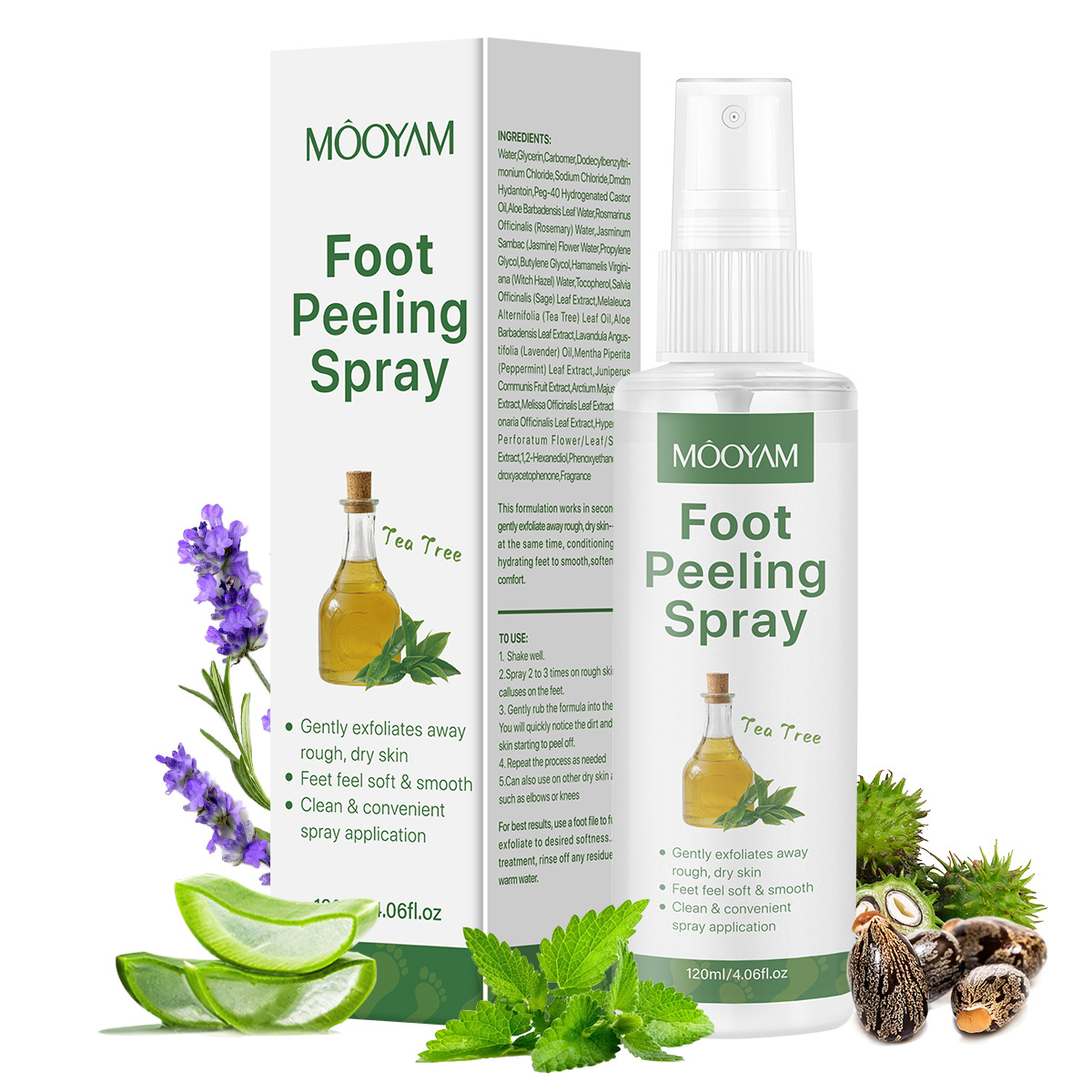 Wholesale foot care spray for deep cleansing, gentle exfoliation, and prevention of dry, cracked feet for home use.