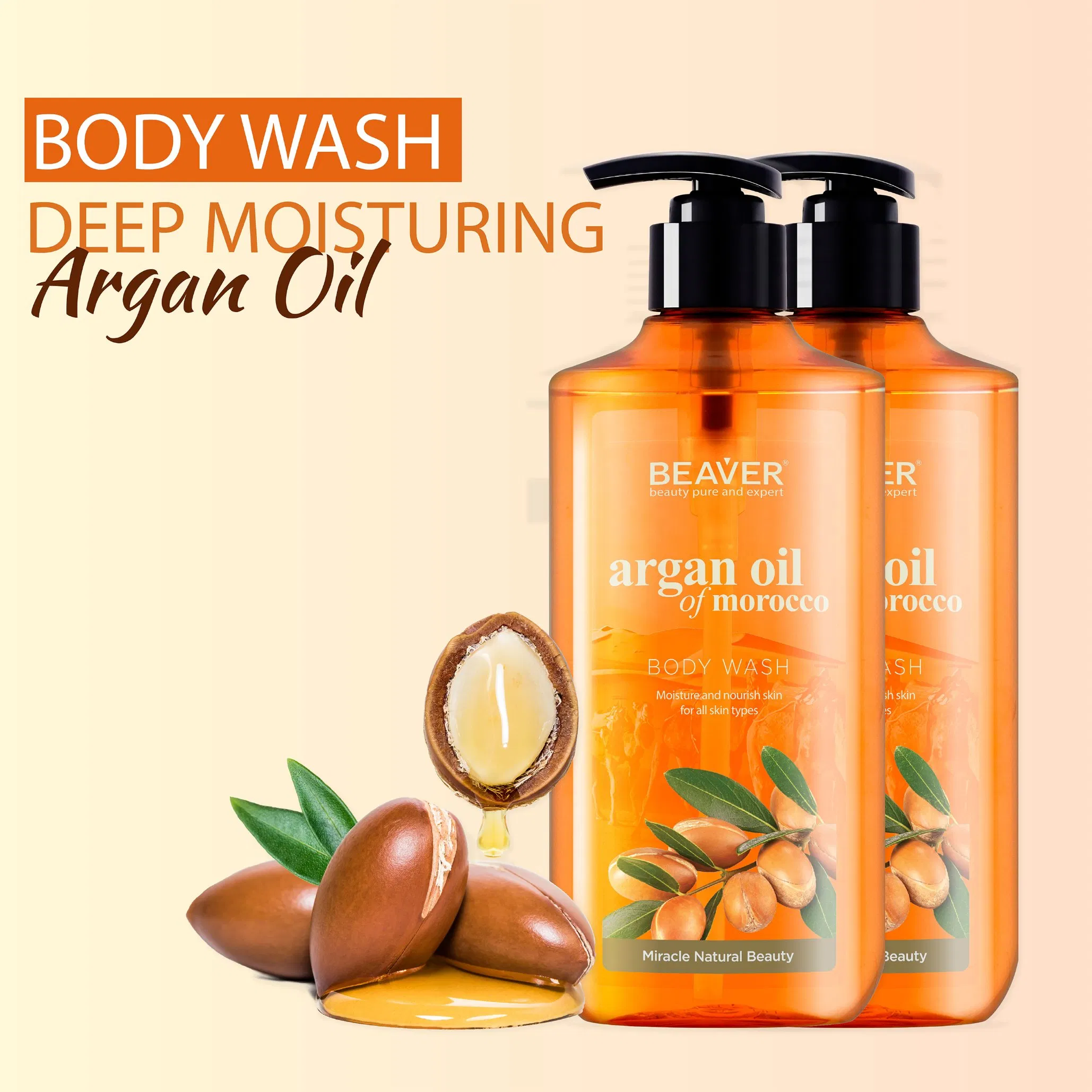 Beaver Argan Oil Body Care Product Shower Gel Bath and Body Wash