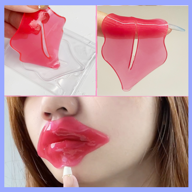 FKY Private Label pink Korea Skin Lip Care Hyaluronic Acid Collagen Hydrogel Sleeping Moisturizing Lip Mask