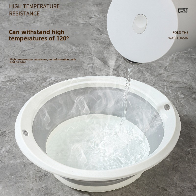 Portable Plastic Foldable Modern Minimalist Oval Washbasin Vegetable Washing Basin Student Dormitory Foot Washing Basin