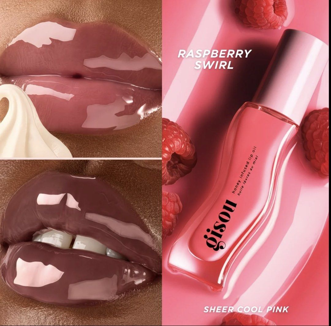 Honey Infused Lip Oil Moisturizing Repairing Fade Lip Lines Raspberry Plum Brightening Lip Glaze