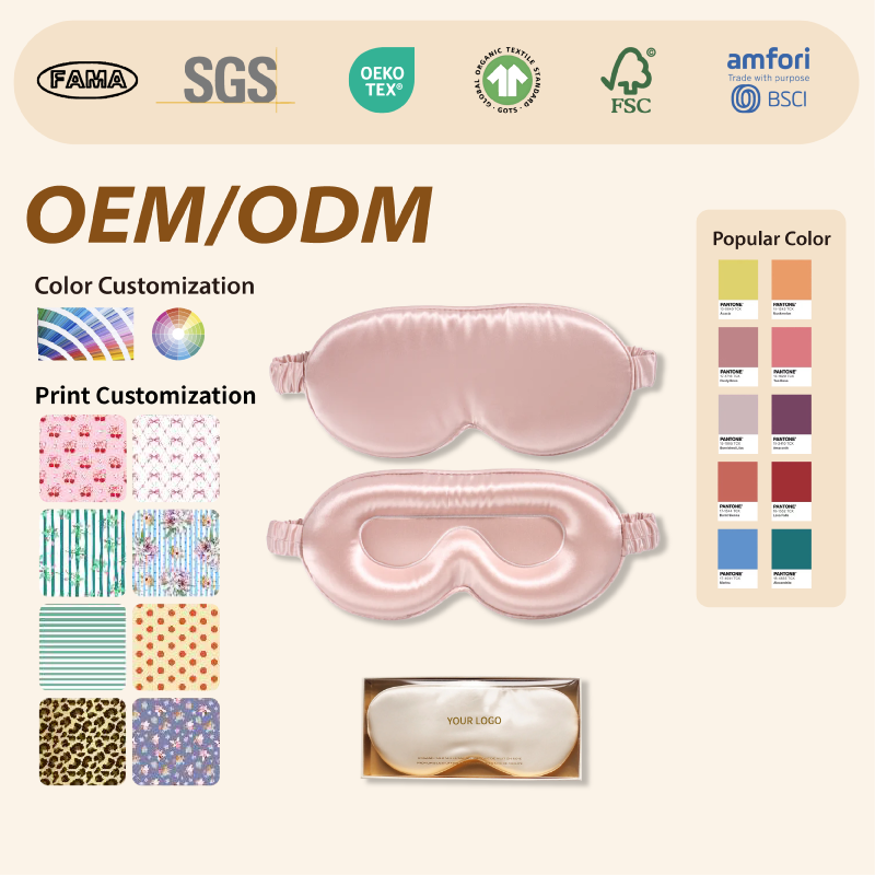 LINYE Premium Factory Custom Luxury Sleeping Eyemask 16 19 22 Momme 100% Puer Mulberry Silk Eye Mask For Sleep