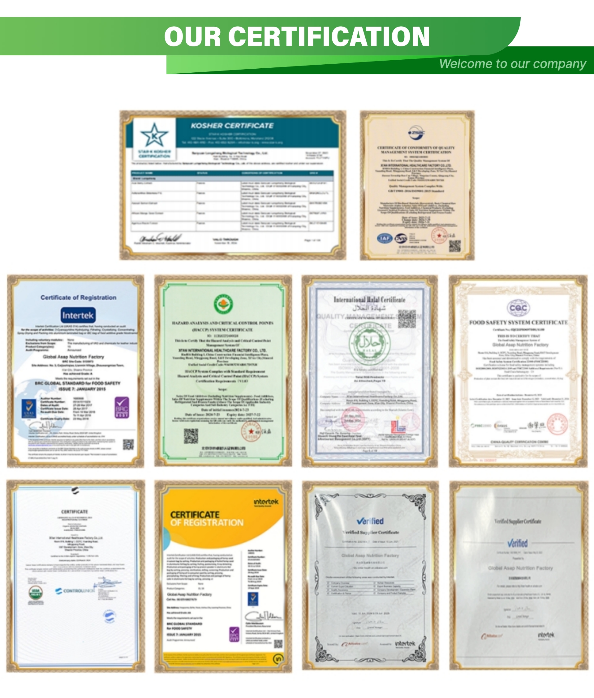 Certificates